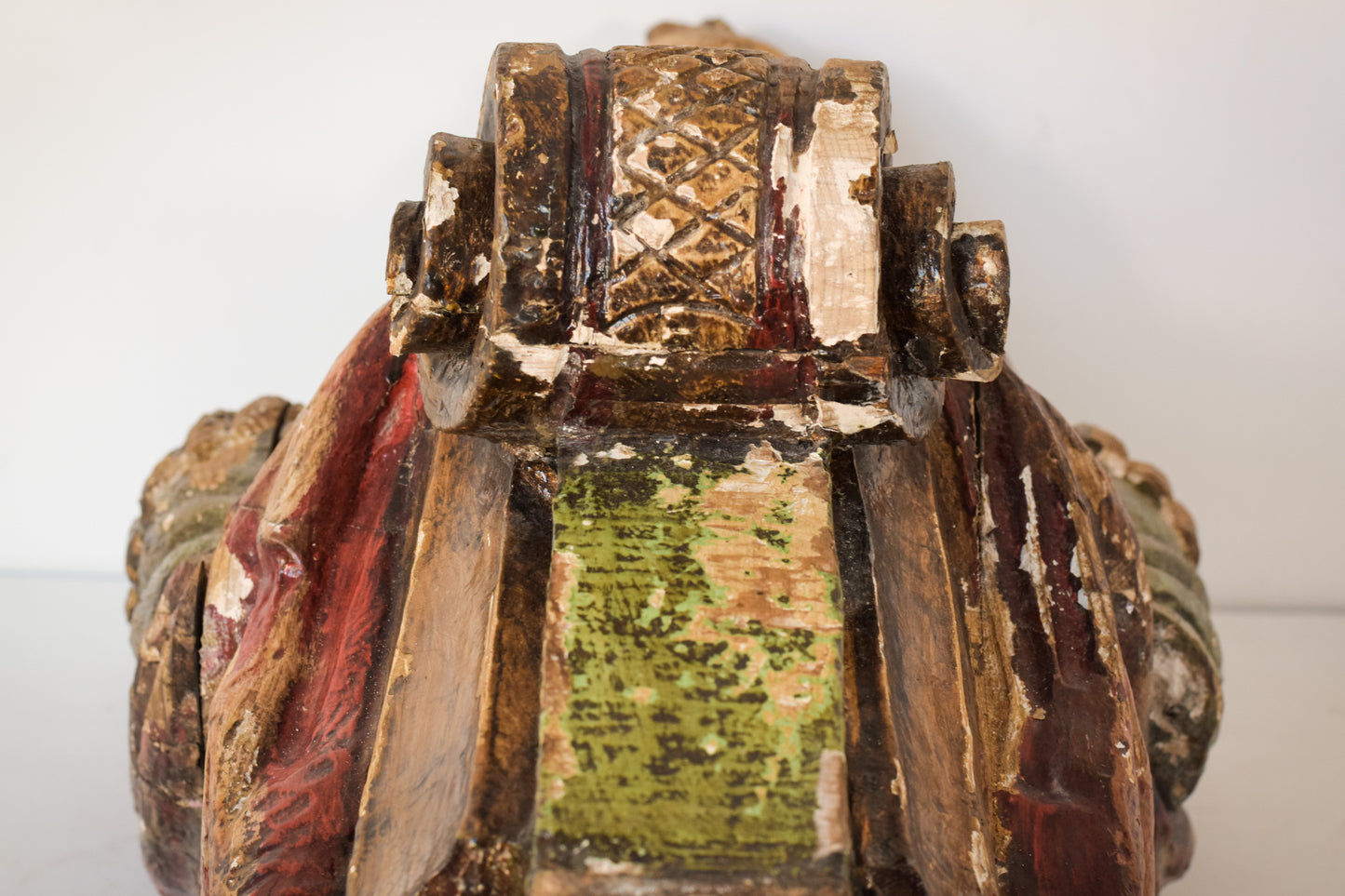 Large Polychrome Carved Wooden Figurehead