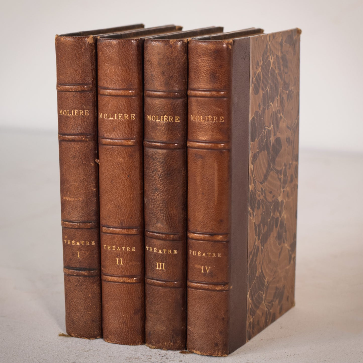 Four Leather Bound Volumes - Theatre Books