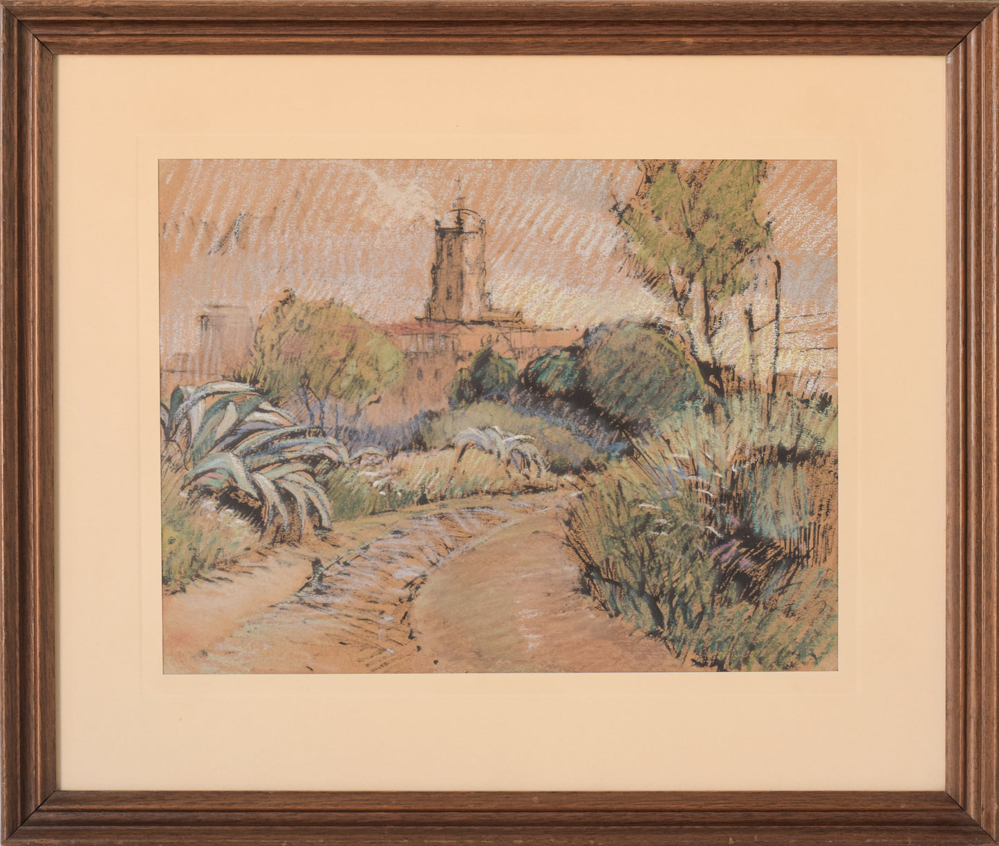 Post Impressionist Sketch of a Church in a Landscape