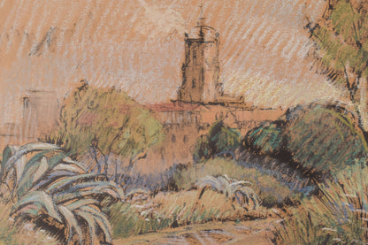 Post Impressionist - Sketch of a Church in a Landscape