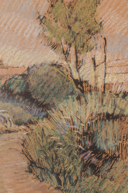 Post Impressionist Sketch of a Church in a Landscape