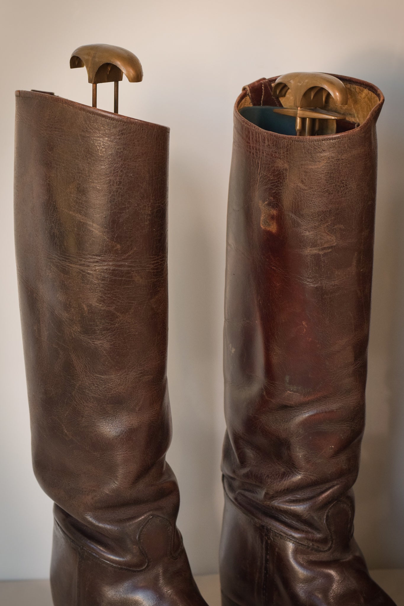 Antique Leather Riding Boots - Two pairs