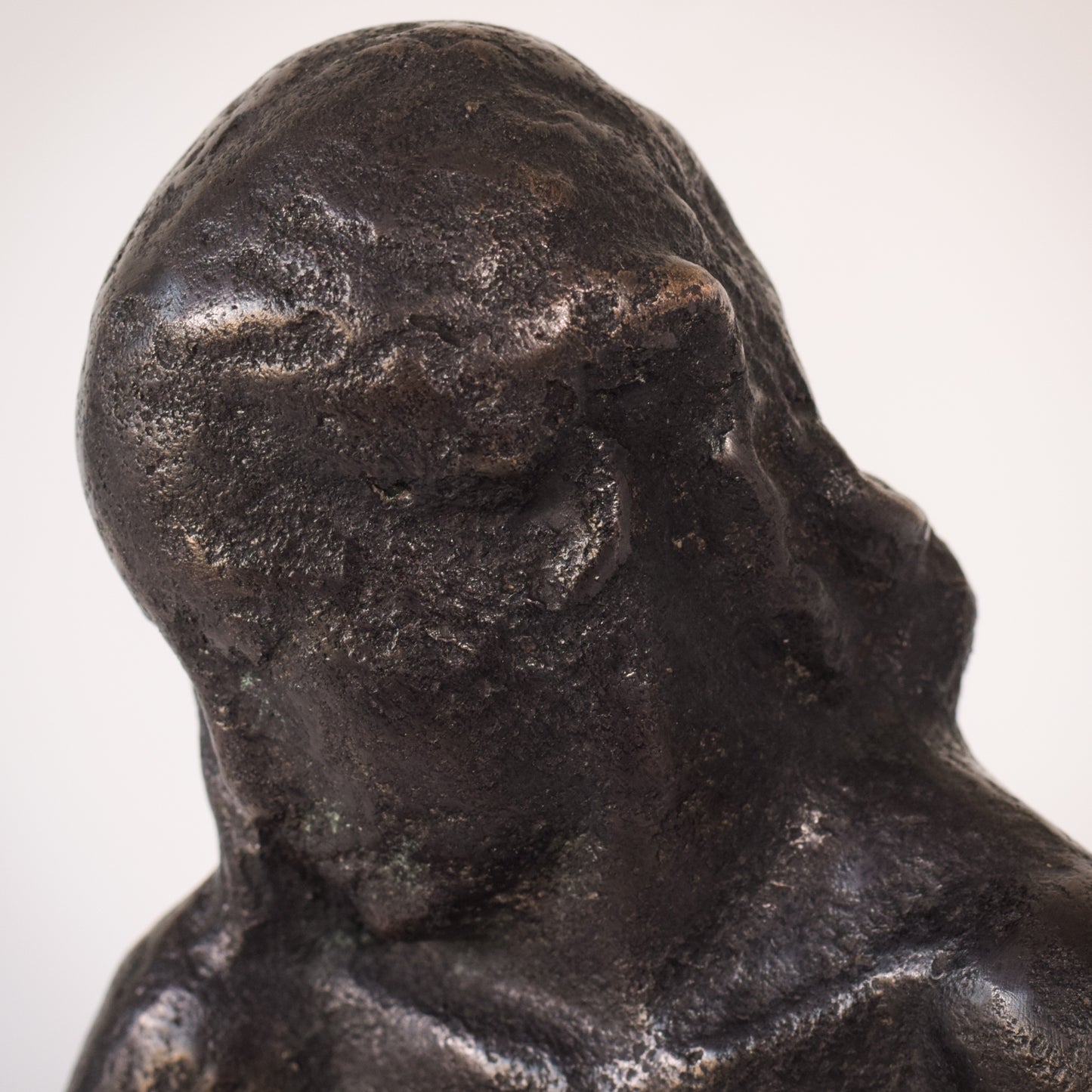 Bronze Mother Feeding Child by Manuel Martinez Hugué, 1935