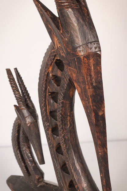Carved Wooden Chiwara Antelope Sculpture