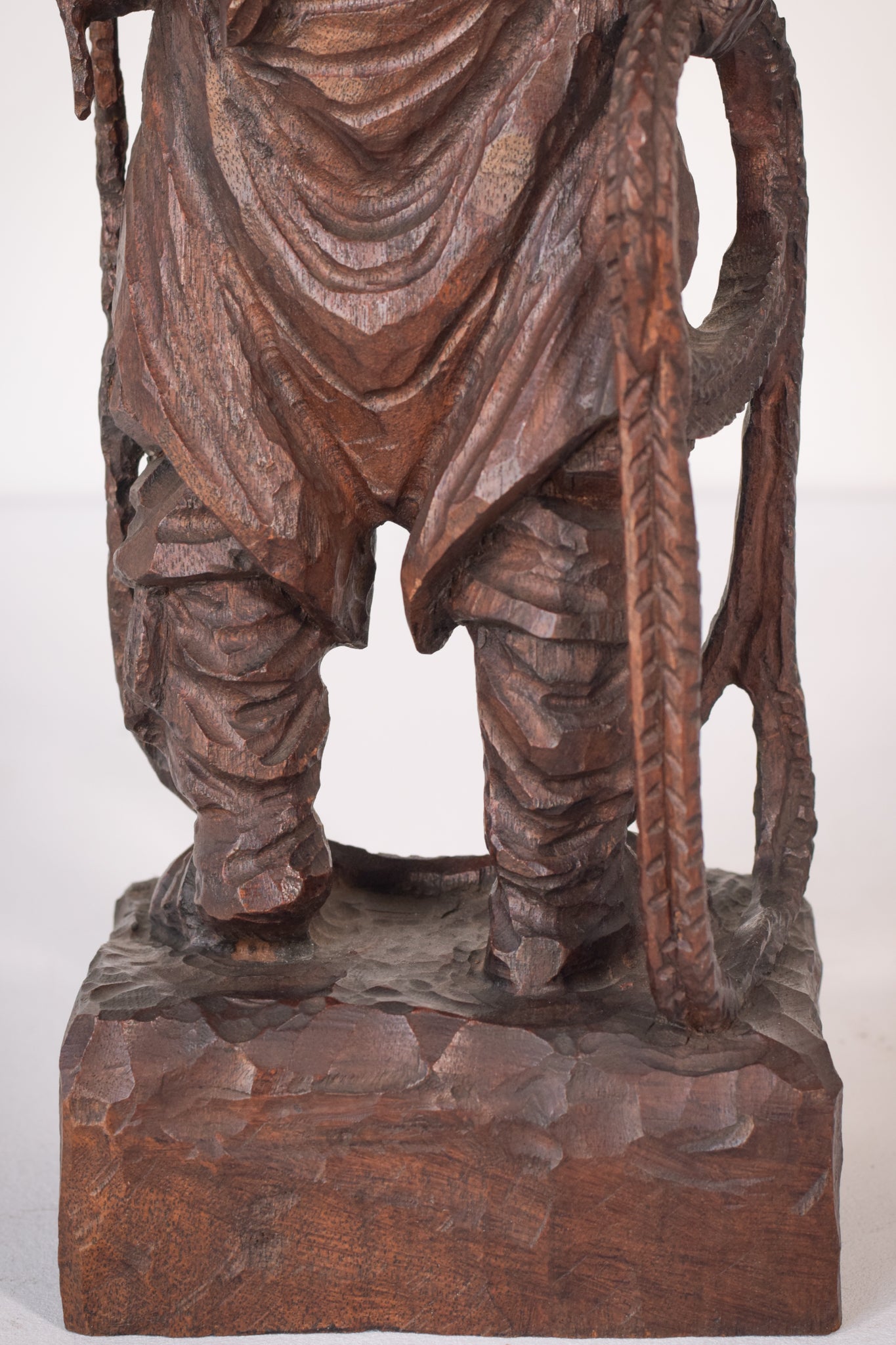 Hand Carved Wooden Sculpture of a Male Figure