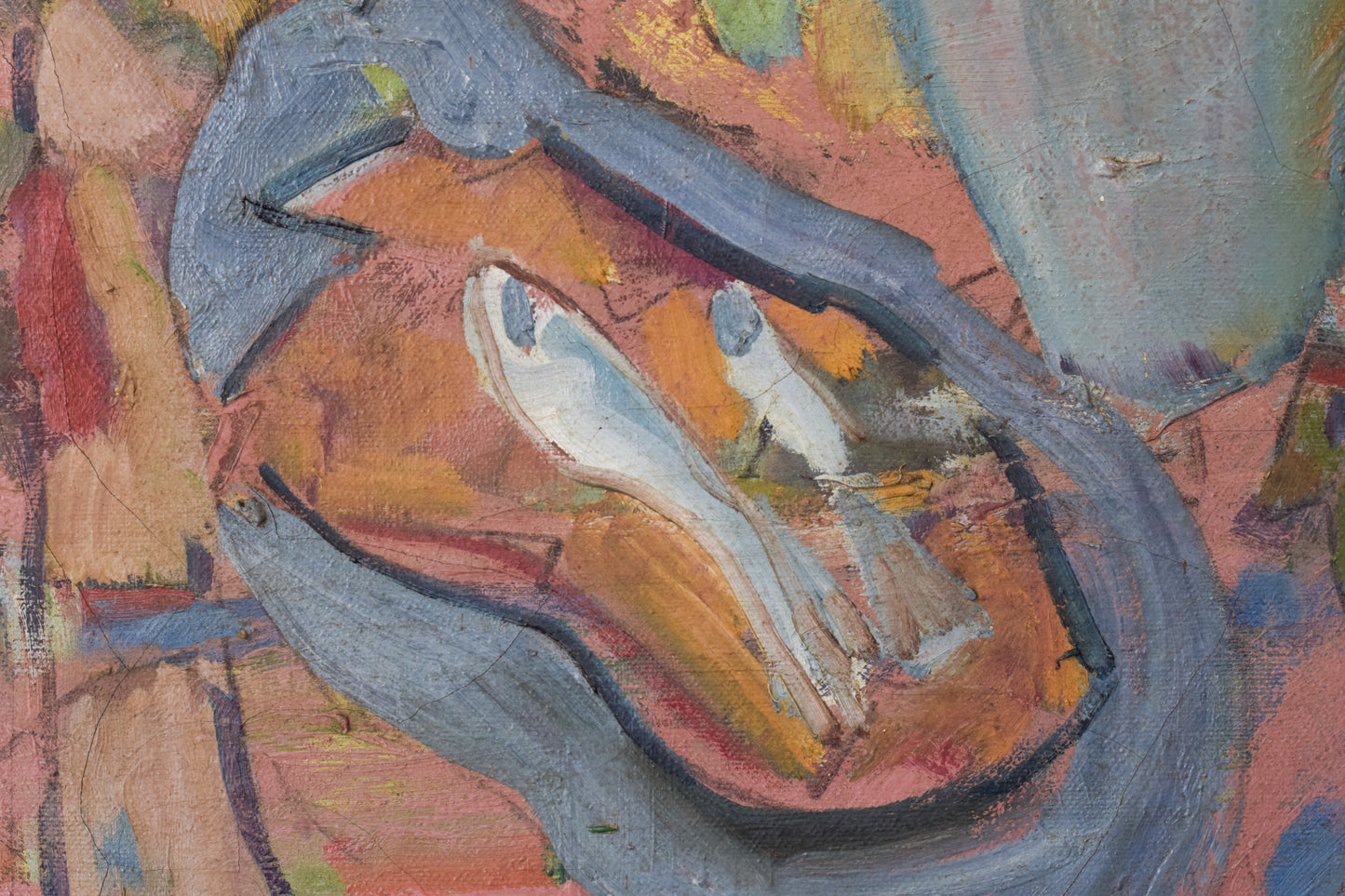 Fauve Still Life with Fish - Oil on Canvas
