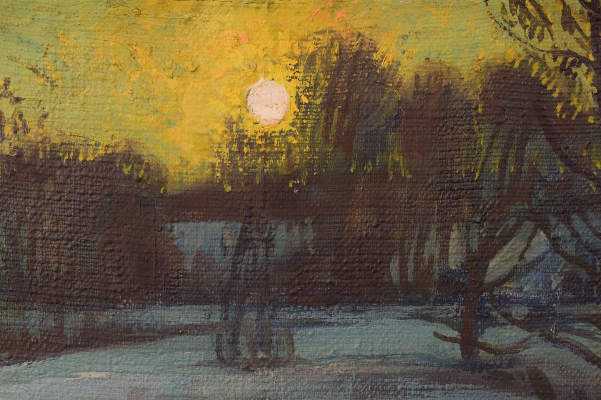 Post impressionist Sunrise Snowscape