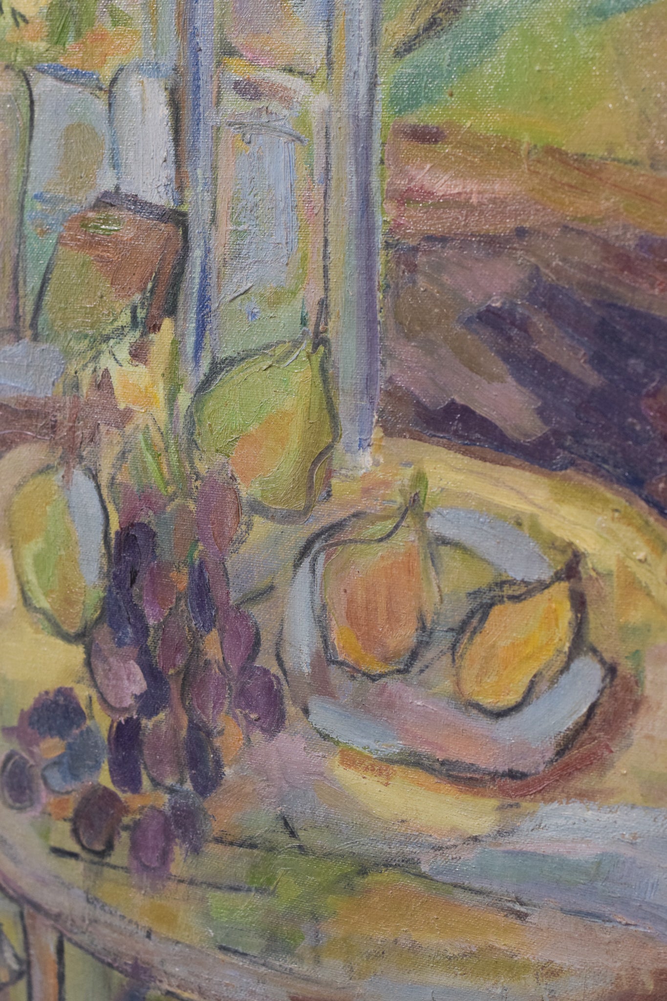 Fauve Interior and Garden Scene - Oil on Canvas