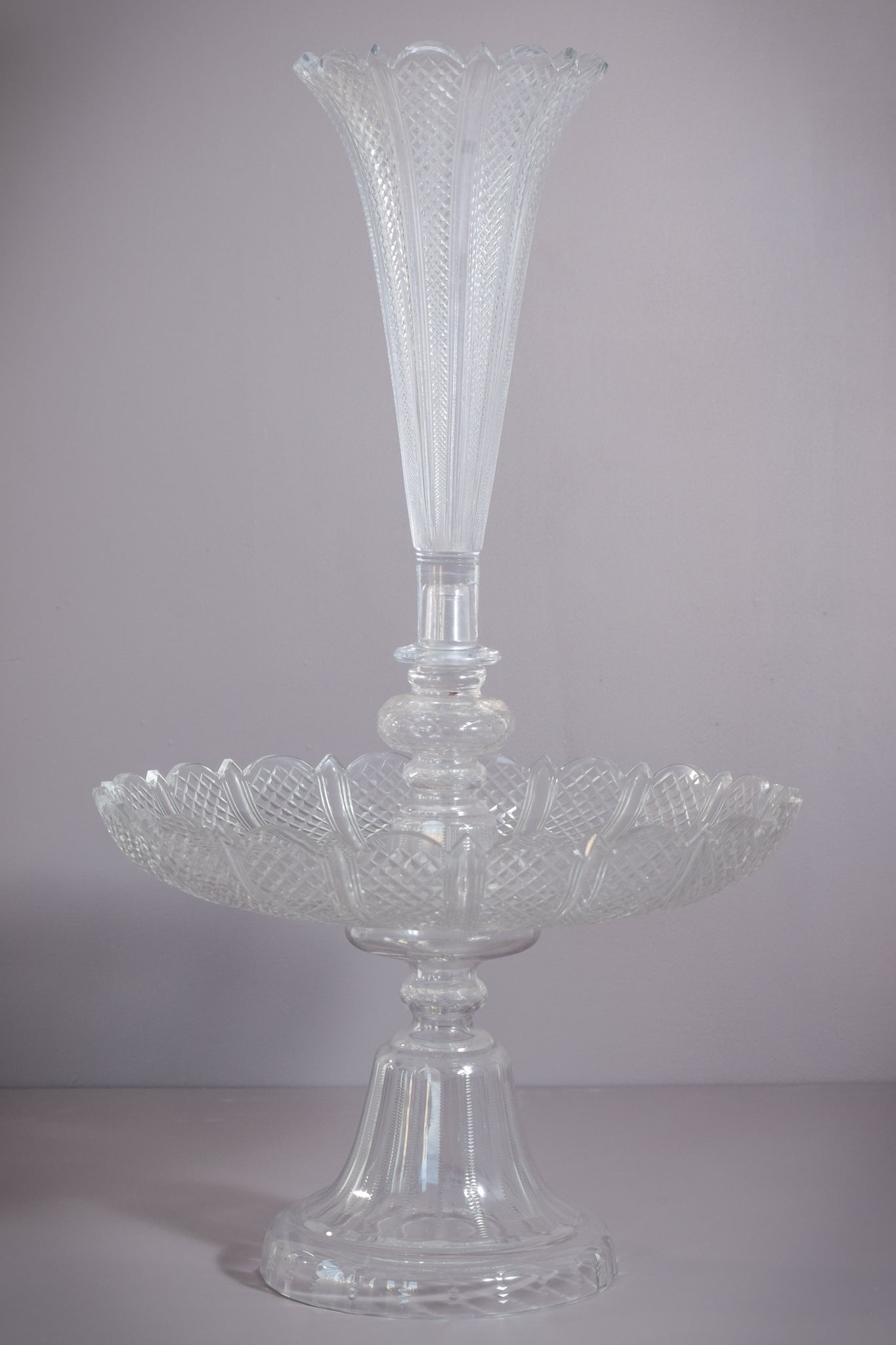 Magnificent Hand Blown Glass Tazza (19th Century)