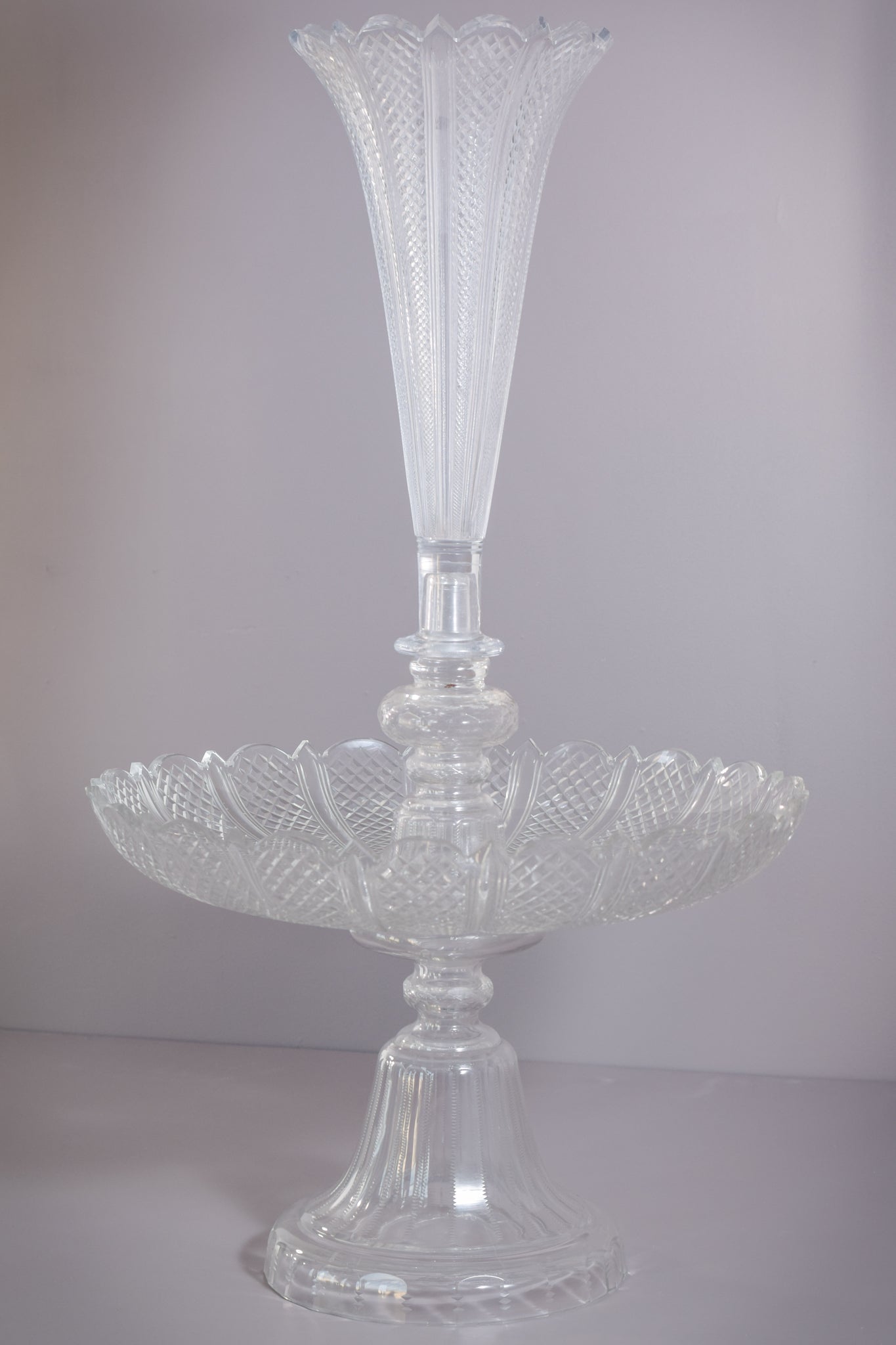 Magnificent Hand Blown Glass Tazza (19th Century)