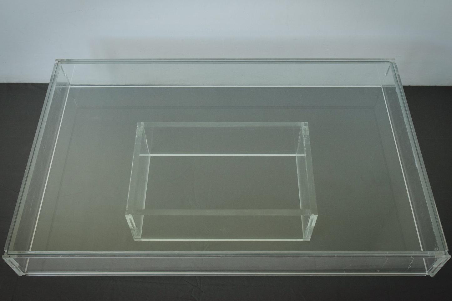 Large Modernist - 70s glass and perspex - Coffee table