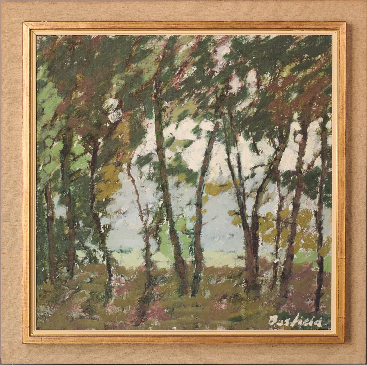 Impressionist Plein Air Trees and Light. Oil by Brian Busfield