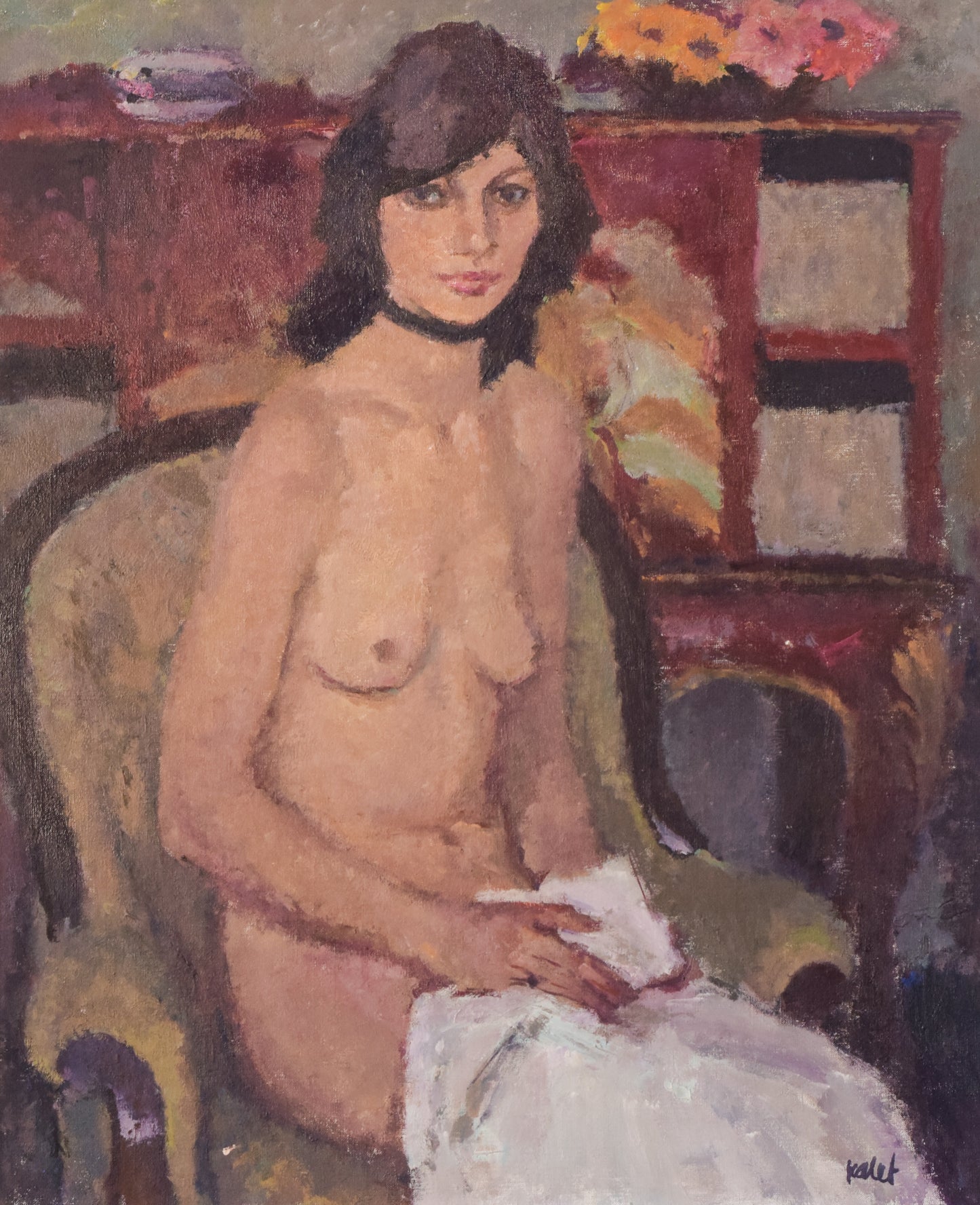 Desnudo de mujer - Óleo sobre lienzo de Joan Palet