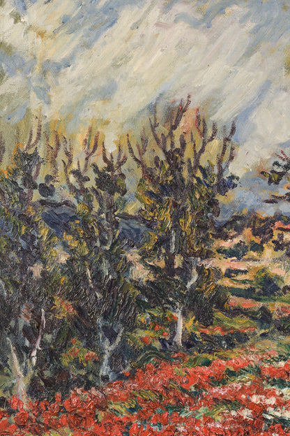 Oil Painting of Field with Trees - Signed 'Marc'