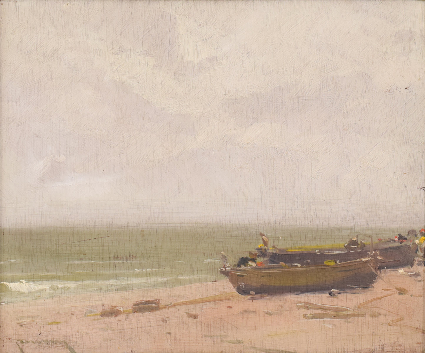 Impressionist Fishing Boats on the Shore