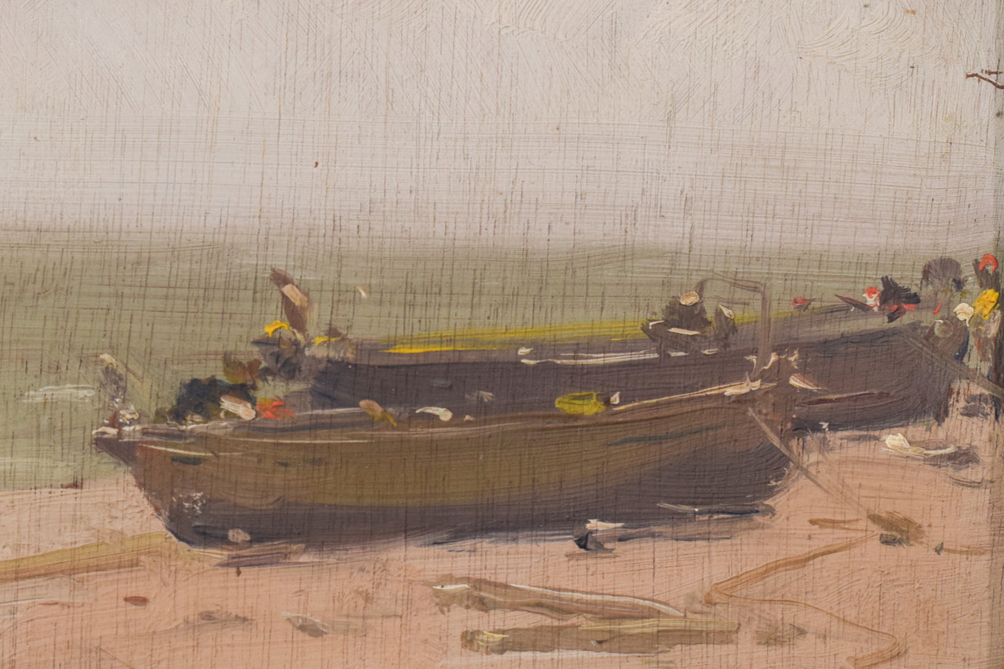 Impressionist Fishing Boats on the Shore