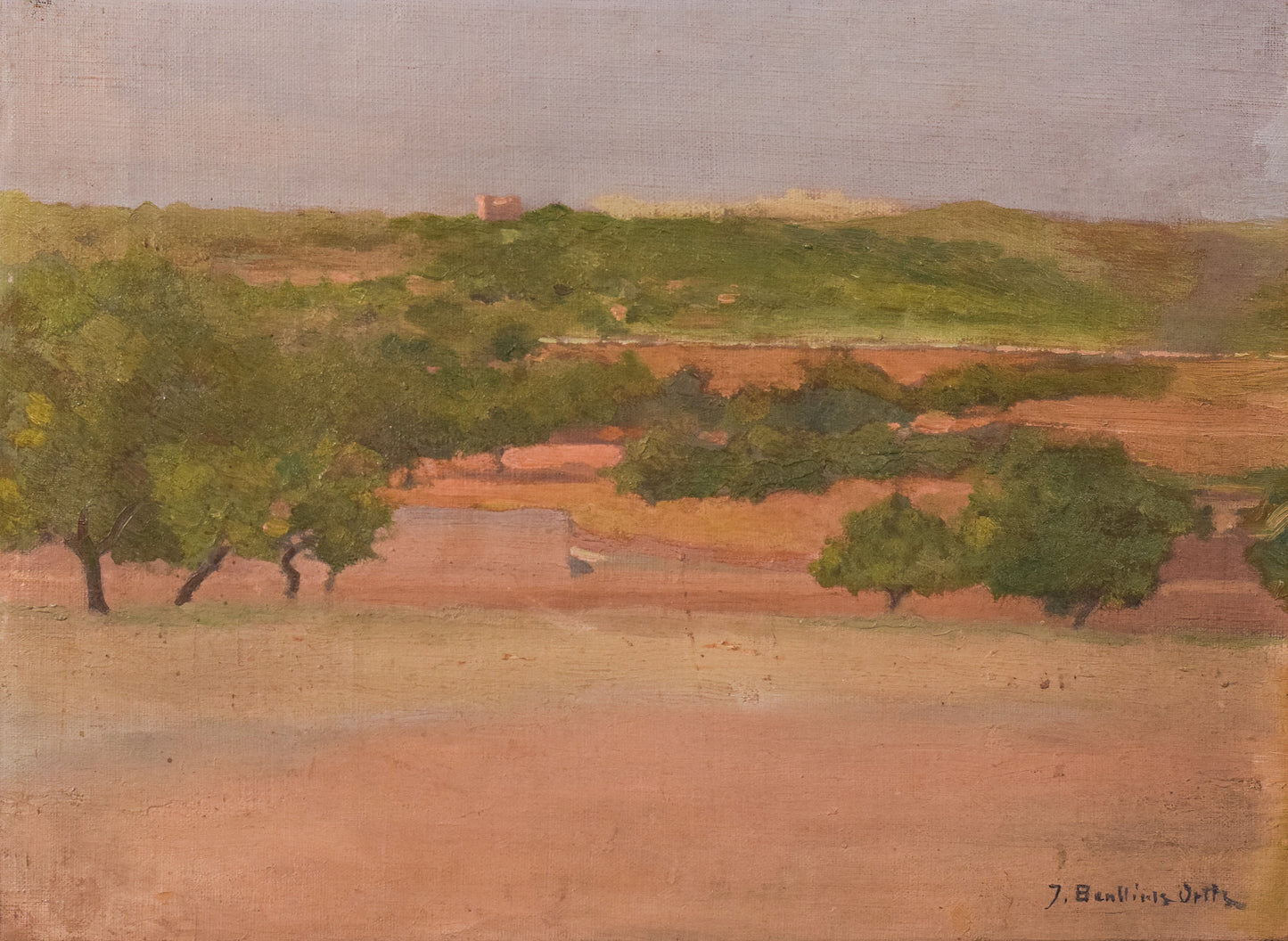 Jose Benlliure y Ortiz - Paisaje mediterráneo impresionista