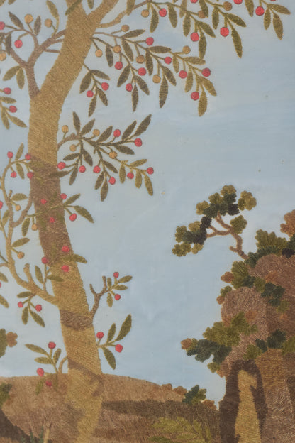 Magnífica pintura de tapiz religioso enmarcado