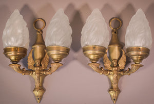 Classical Style - Pair of Wall Lamps with Angels - Modern Decorative