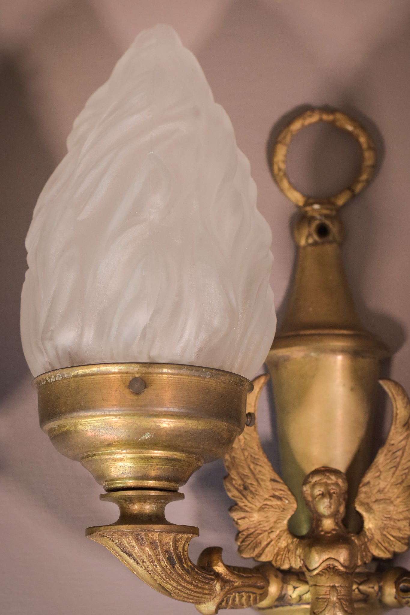 Classical Style - Pair of Wall Lamps with Angels