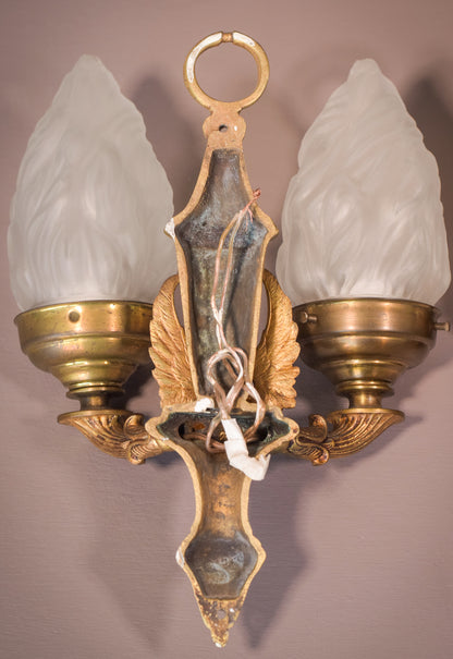 Classical Style - Pair of Wall Lamps with Angels