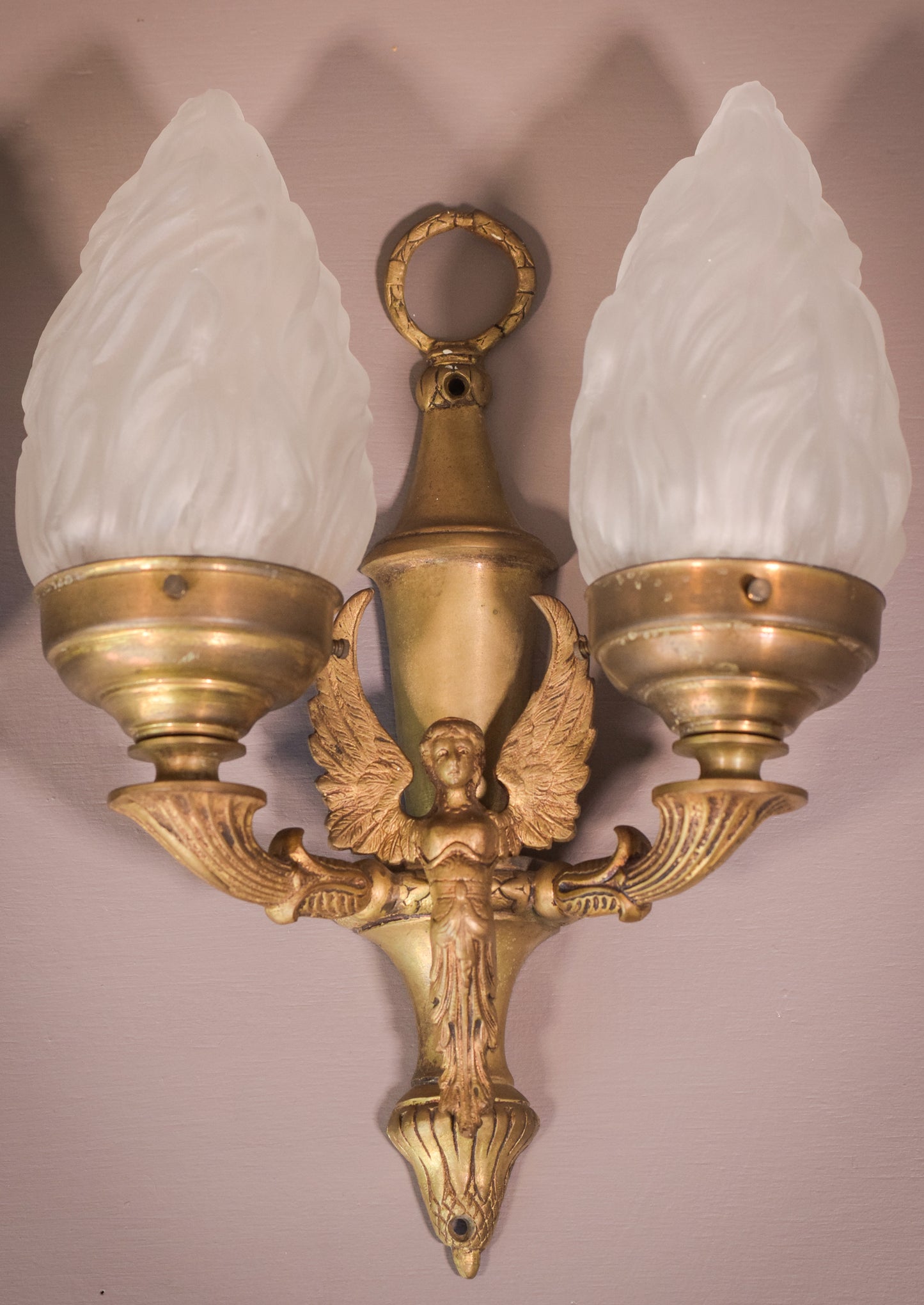 Classical Style - Pair of Wall Lamps with Angels