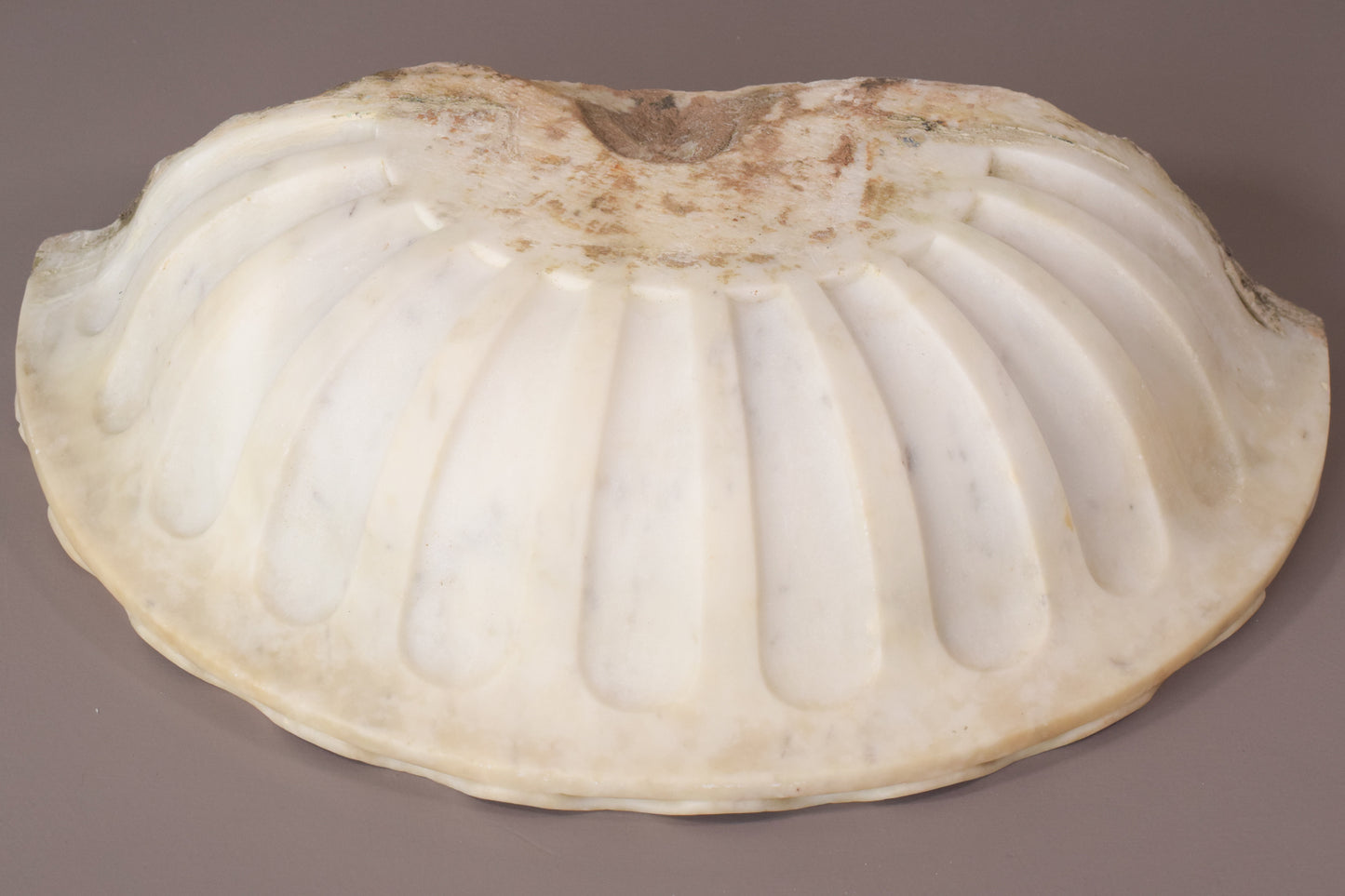 Early Carved Marble Scallop Shell Wash Basin