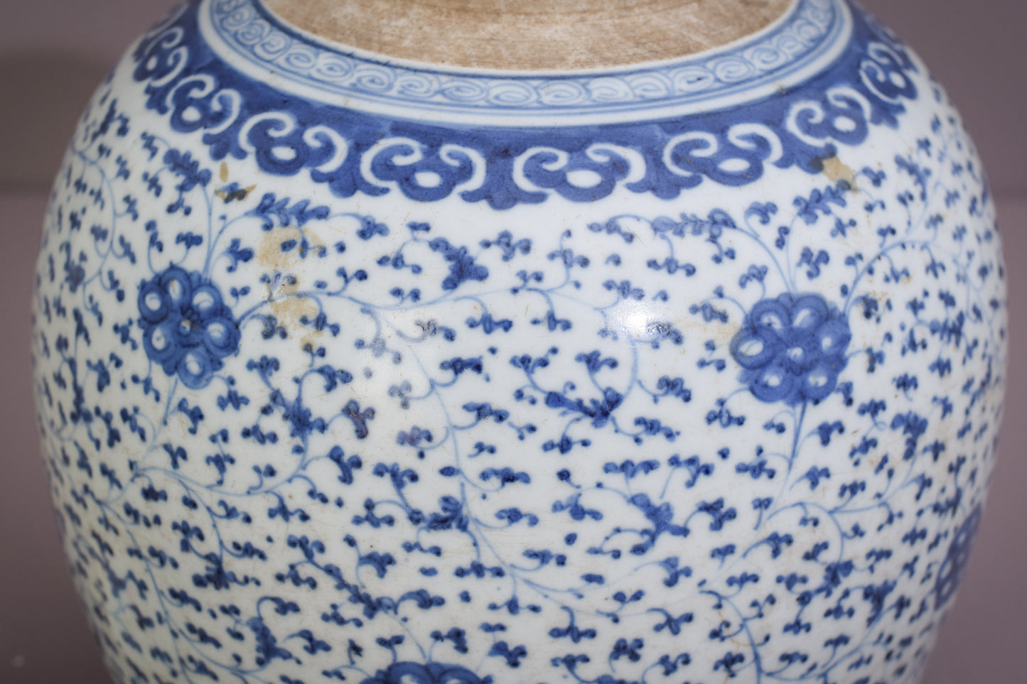 Large 18th Century Blue and White Ginger Jar