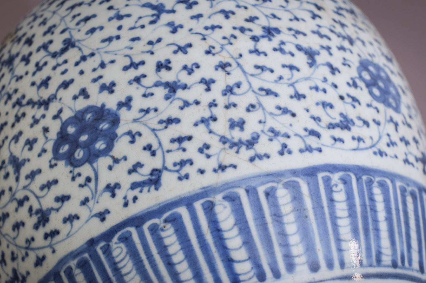 Large 18th Century Blue and White Ginger Jar