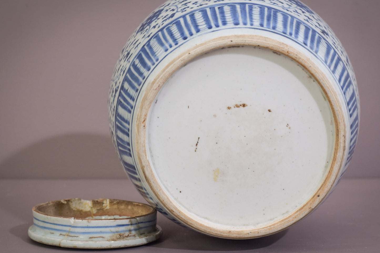 Large 18th Century Blue and White Ginger Jar