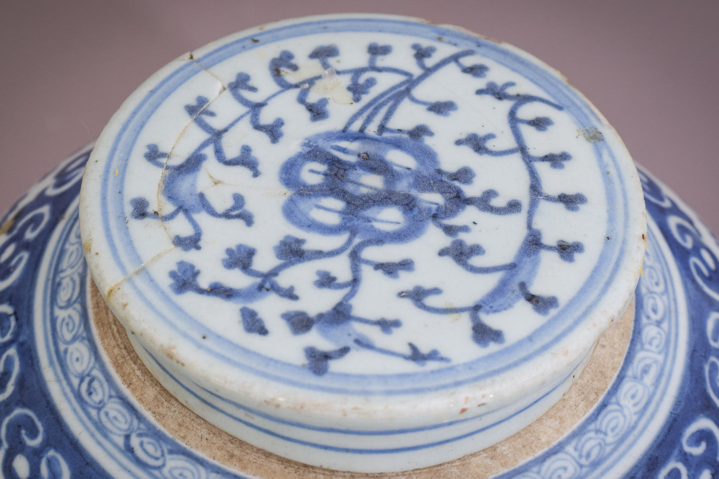 Large 18th Century Blue and White Ginger Jar