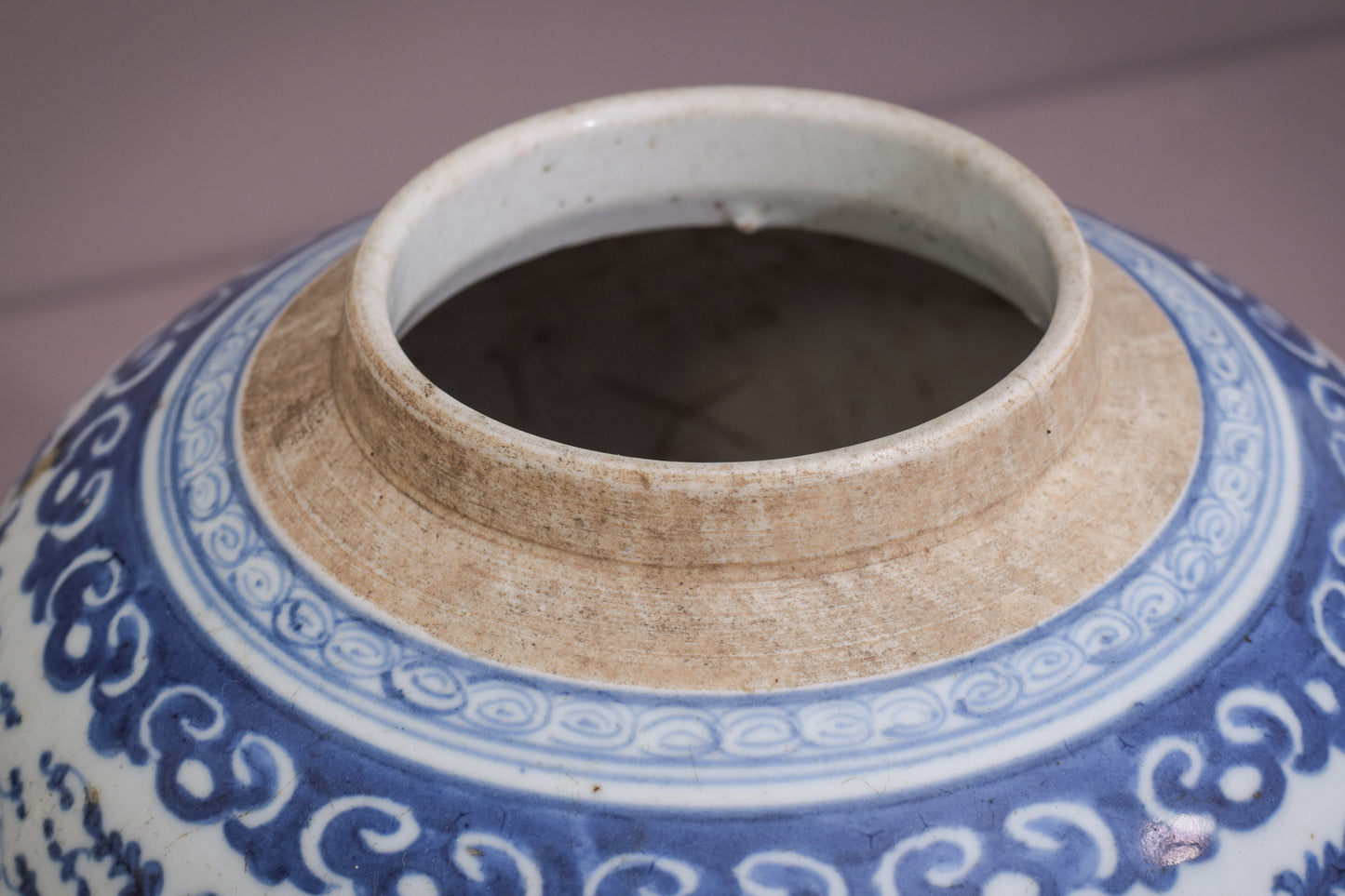 Large 18th Century Blue and White Ginger Jar