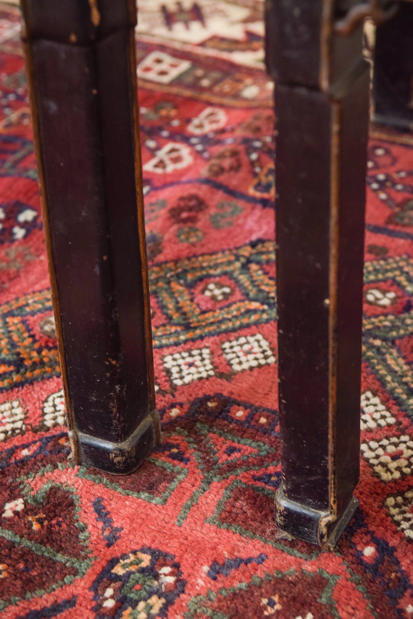 Pair of Lacquered 19th/20th Century Marble Topped Tables