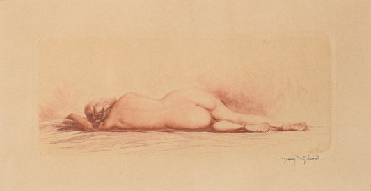 Jean Auguste Vyboud - Grabado desnudo enmarcado