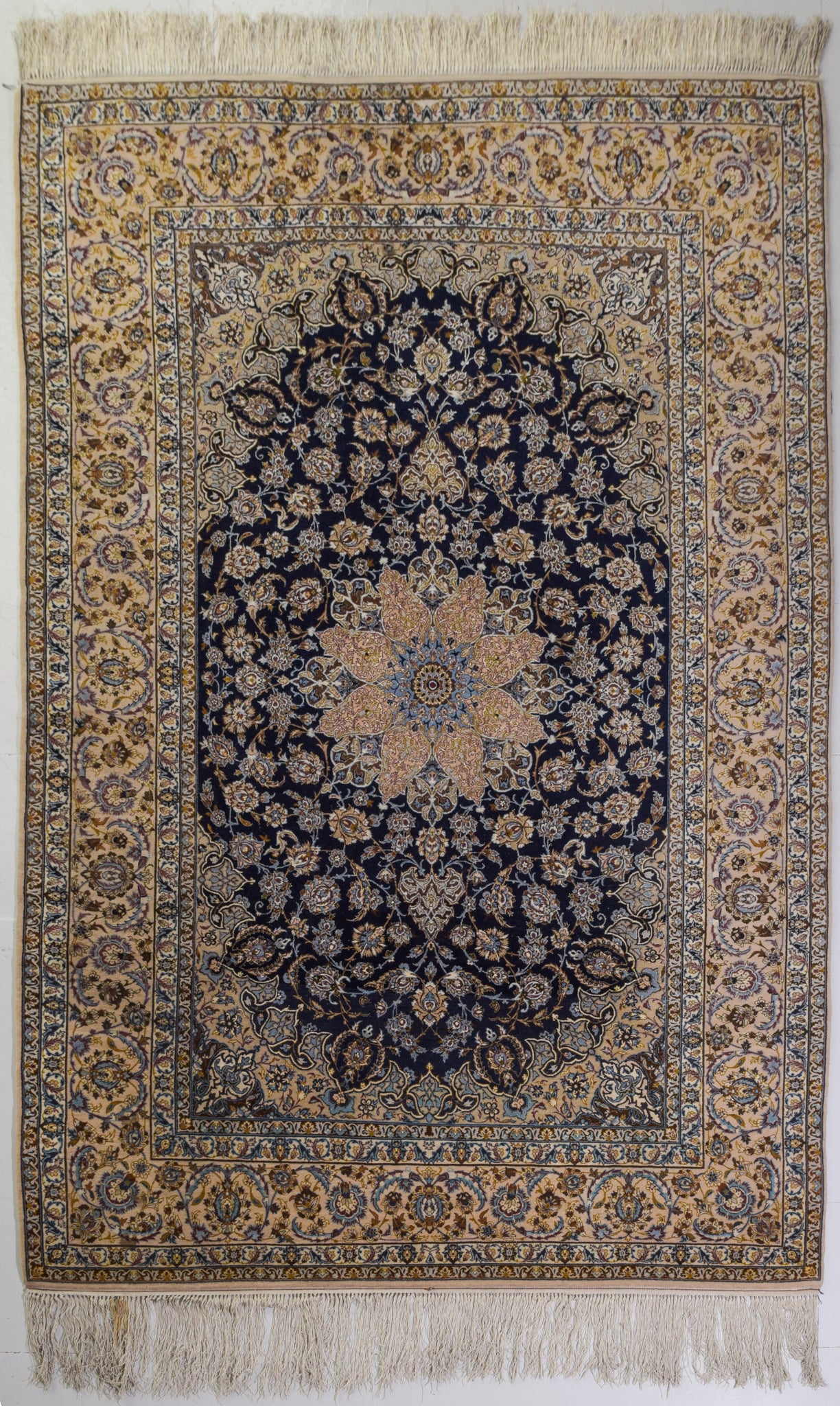 Handwoven Blue Medallion Ground Rug