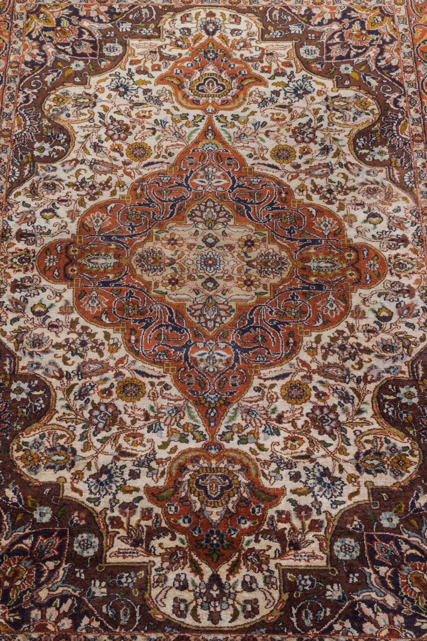 Handwoven Medallion Rug With Flowers