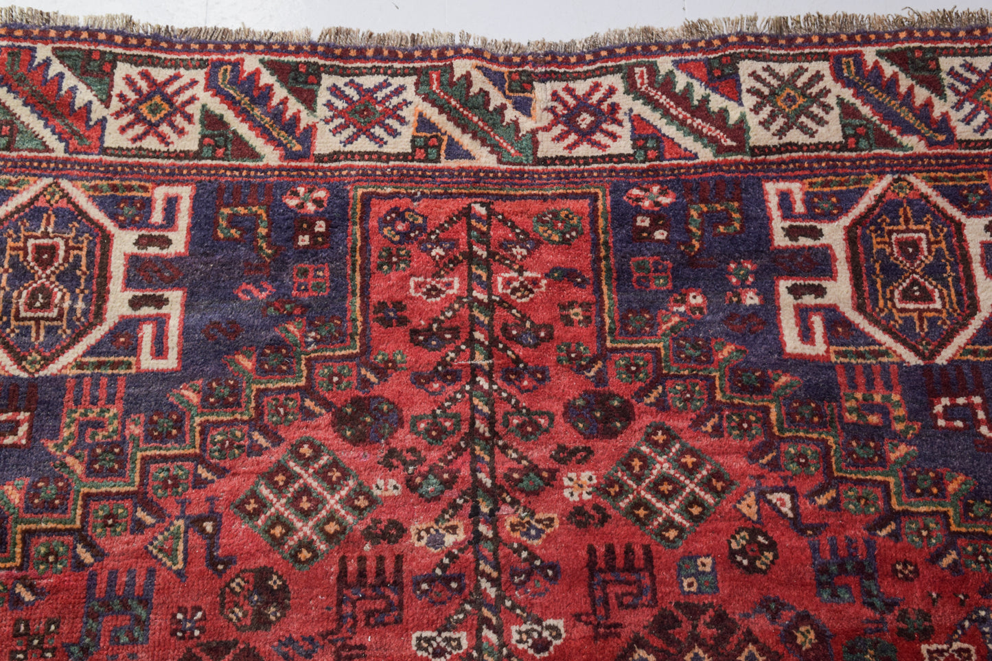 Large Handwoven Tribal Rug - With Stylised Animals and Flowers