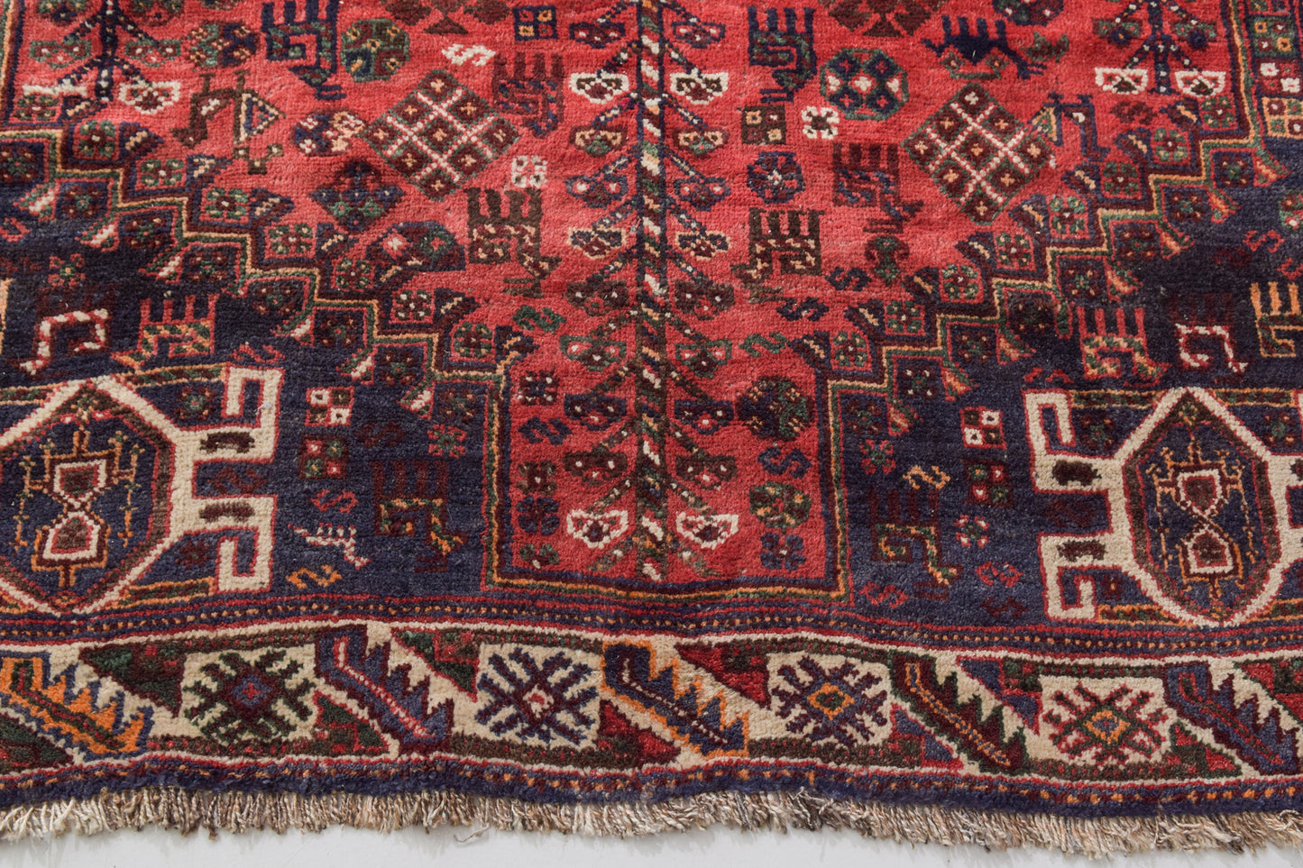 Large Handwoven Tribal Rug - With Stylised Animals and Flowers