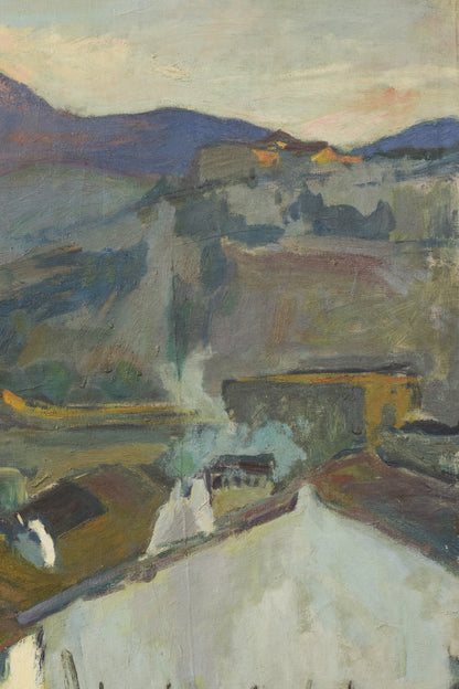 Early Symbolism Expressionist Mountain Landscape with Village