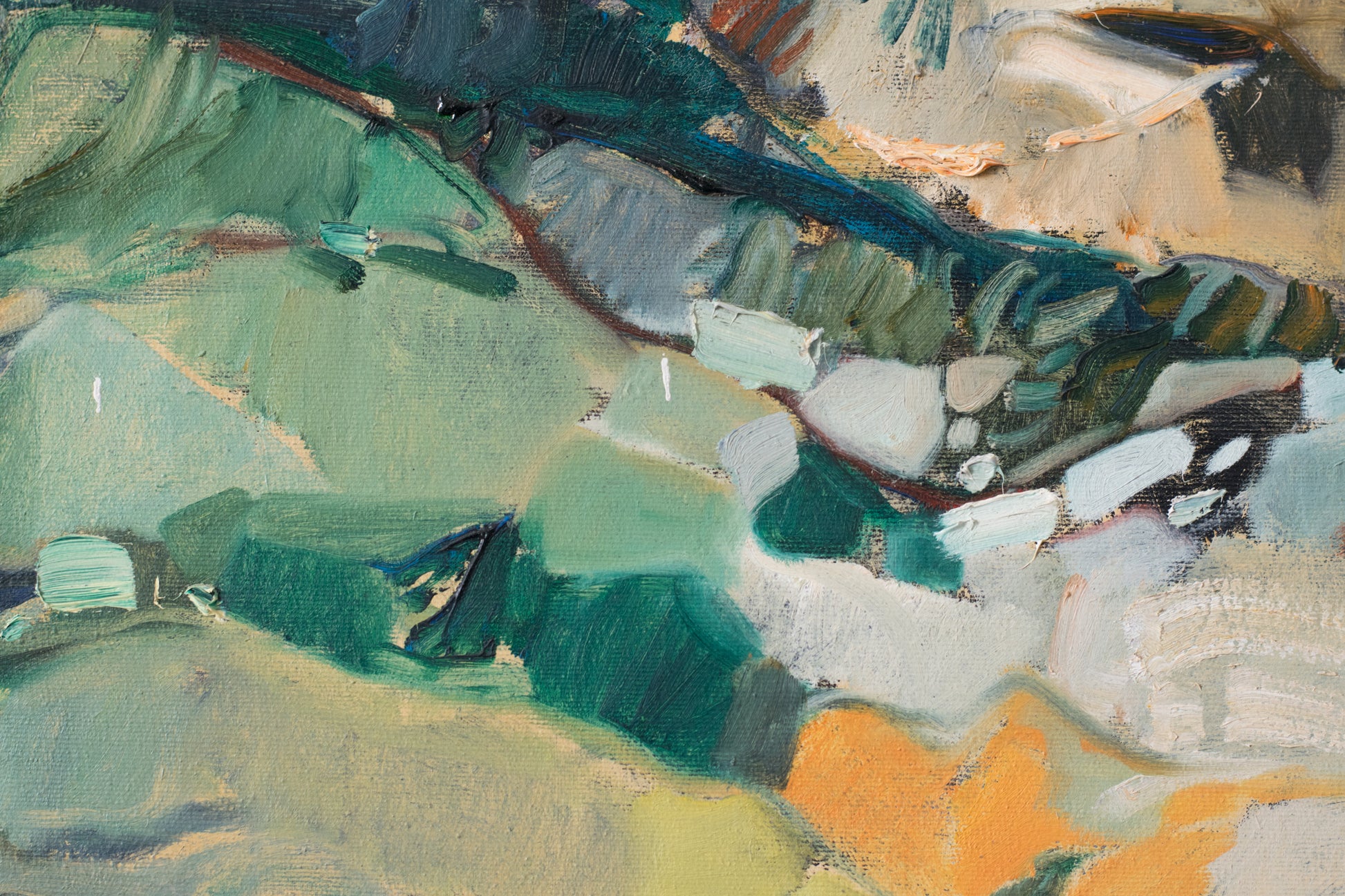 Expressionist Landscape with a View of a Church Tower_Detail