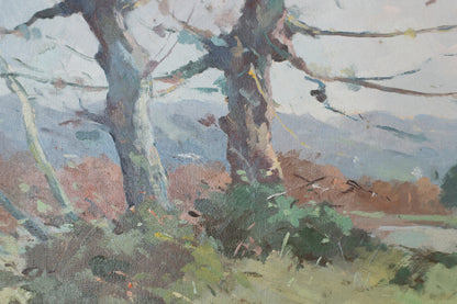 Landscape with a view of trees and mountains_Detail