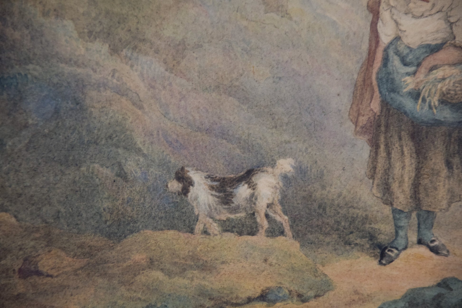 Pastoral scene with Woman and Dog_Detail 2