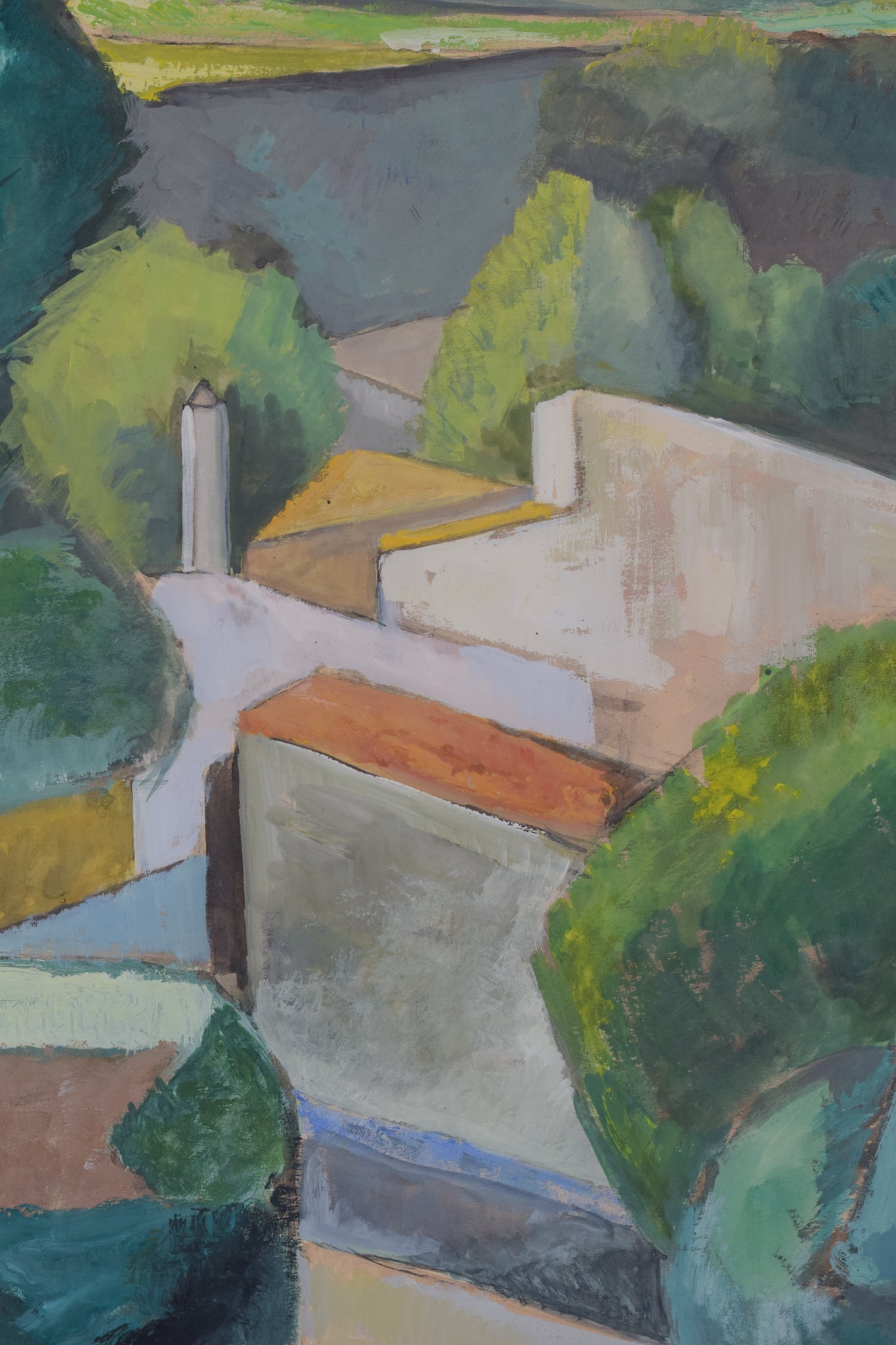 Cubist Village in a Mountain Landscape_Detail 2