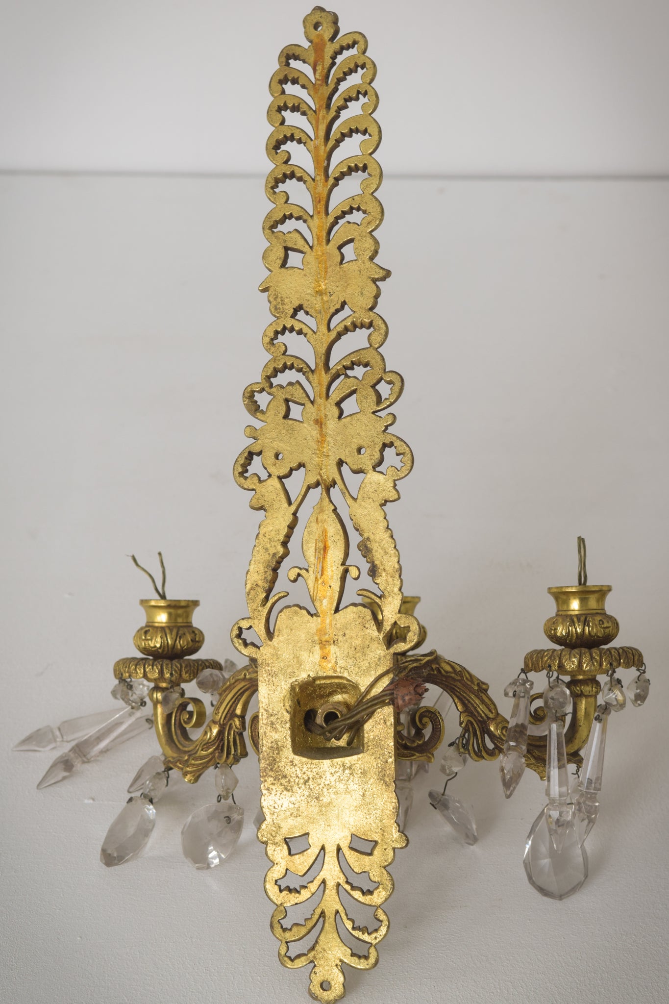 Two Golden Wall-Mounted Chandeliers_Back