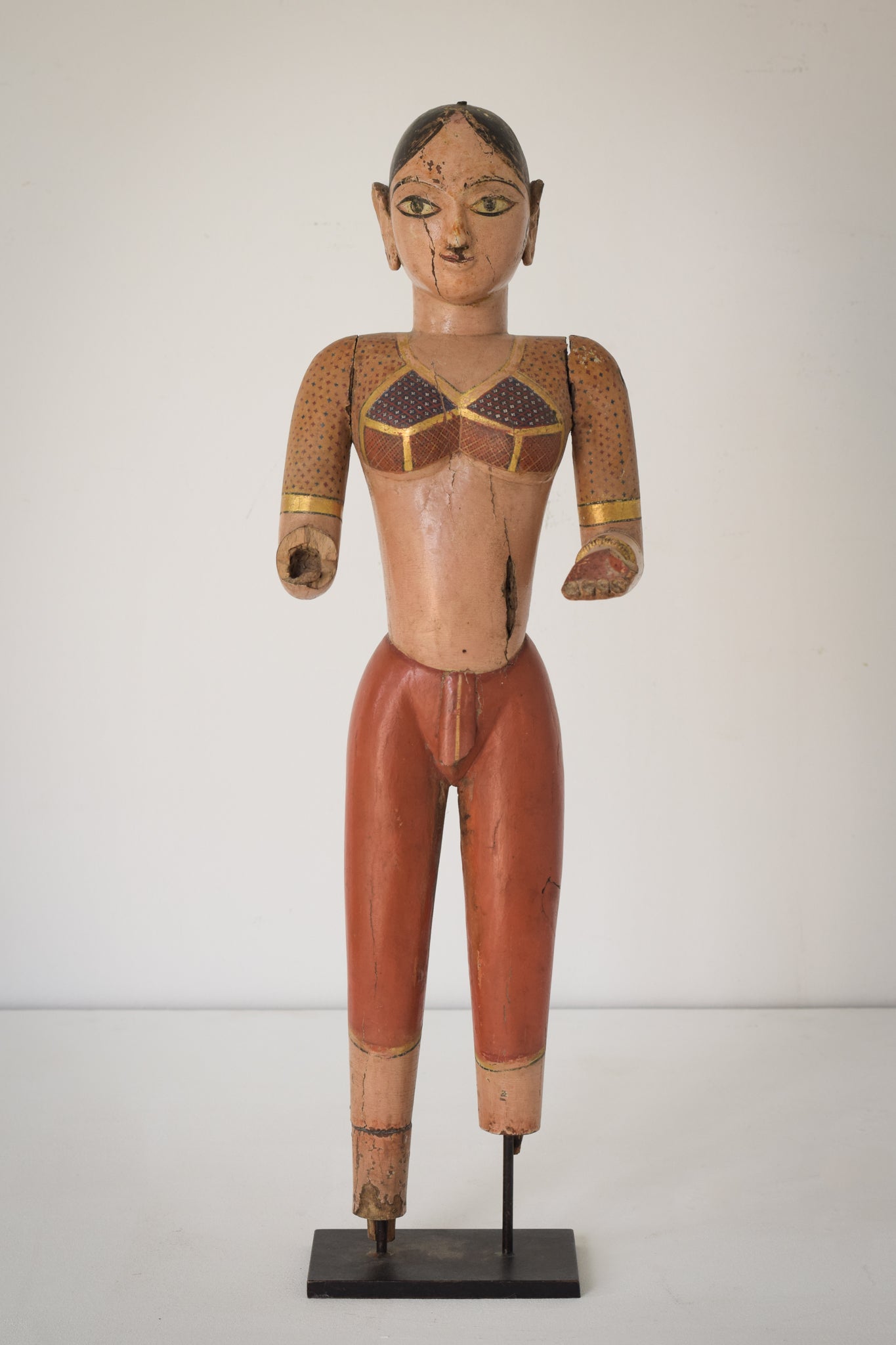 19th-century Hand Carved Indian Figure