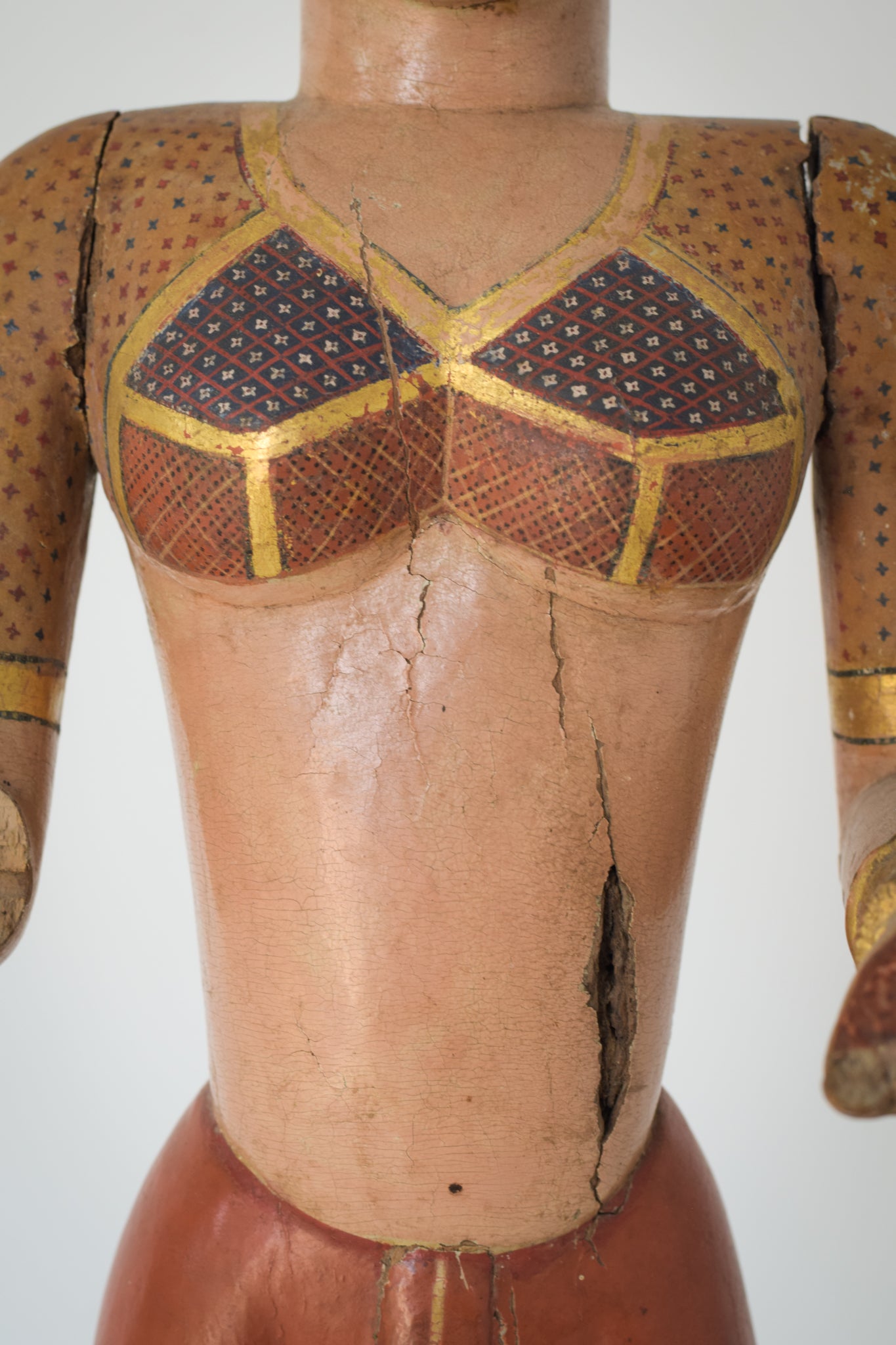 19th-century Hand Carved Indian Figure_Detail