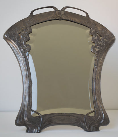 Art Nouveau Pewter Table Mirror