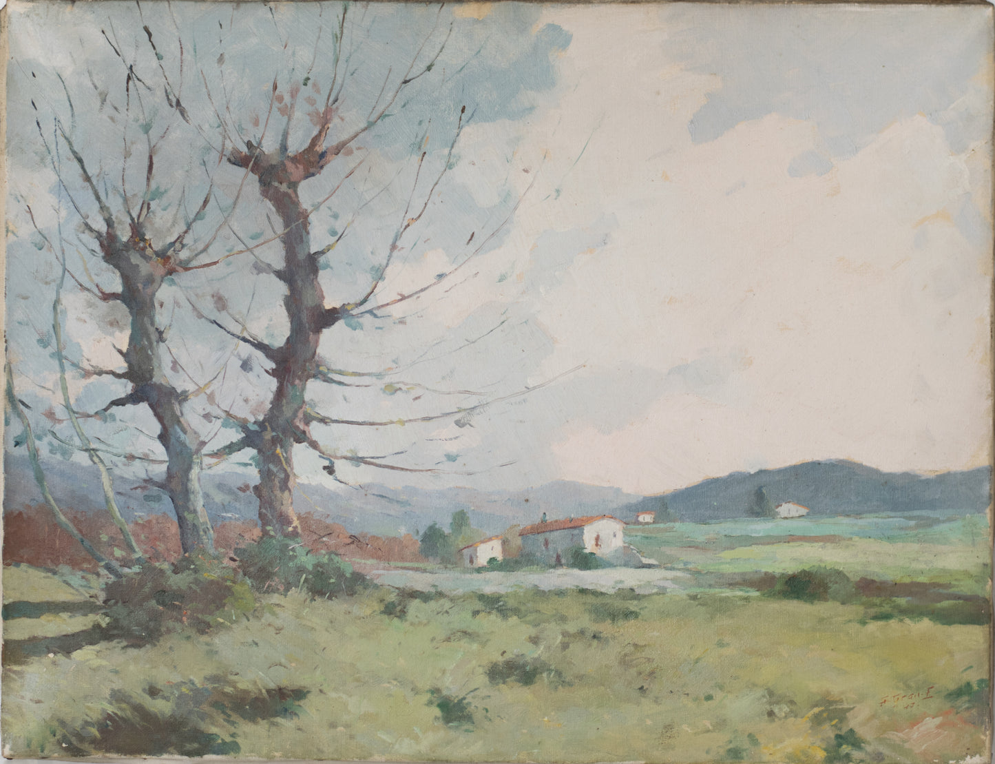 Landscape with a view of trees and mountains