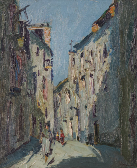 J. Mir - Street Scene on a Sunny Day - Modern Decorative