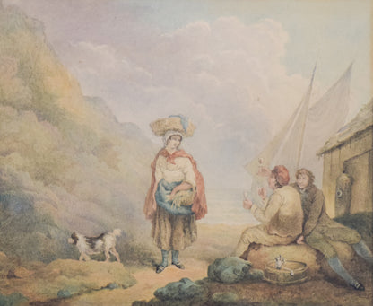 Pastoral scene with Woman and Dog